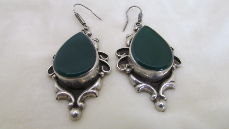 Cercei argint cu onix verde - imagine 4