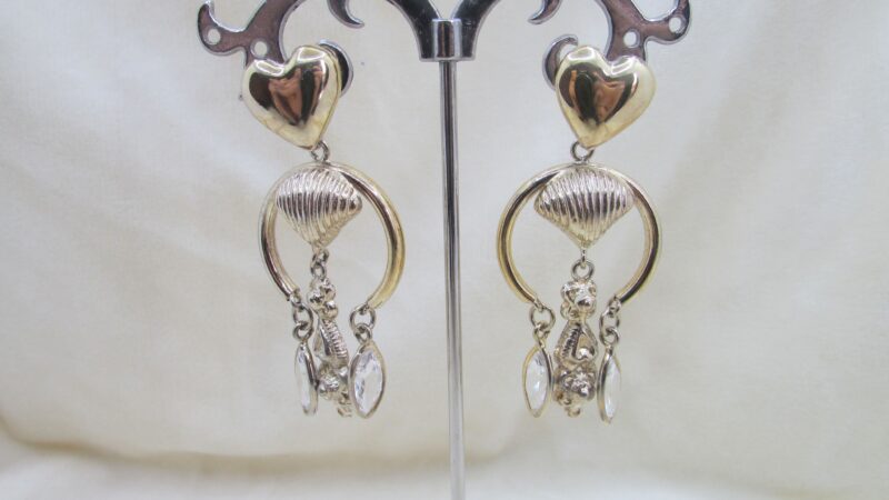Cercei argint aurit cu cristale, model candelabru - imagine 2