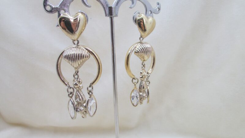 Cercei argint aurit cu cristale, model candelabru