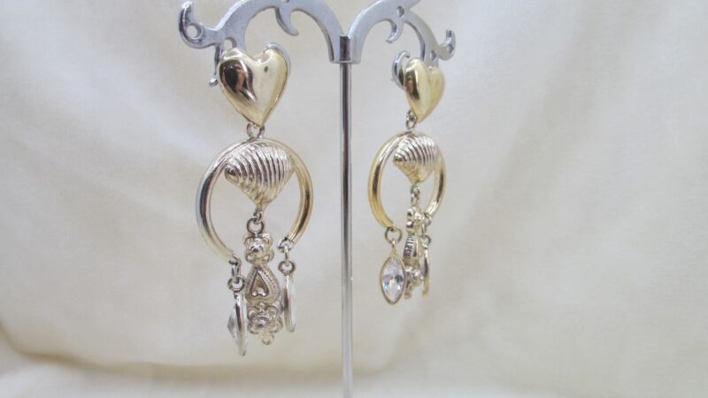 Cercei argint aurit cu cristale, model candelabru - imagine 3