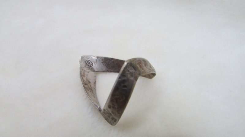 Inel argint abstract lucrat prin tehnica hammered - imagine 4