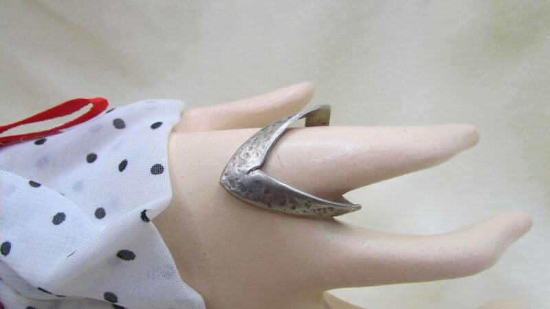 Inel argint abstract lucrat prin tehnica hammered - imagine 6